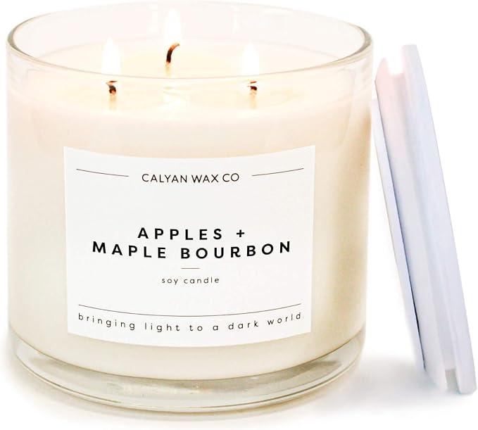 Apples & Maple Bourbon 3 Wick Scented Candle by CalyanWaxCo