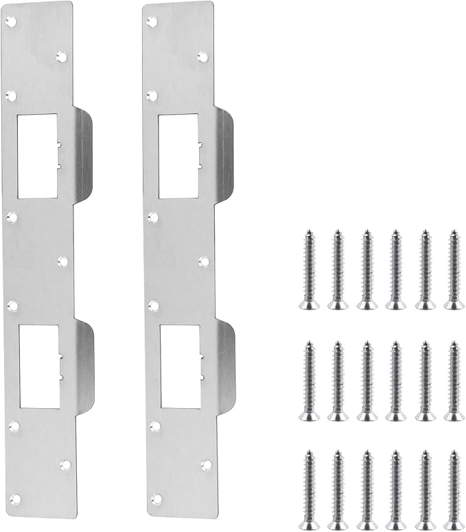 2pcs Door Strike Plate Stainless Steel Double Hole Door Handle Lock Backplate by Mewutal