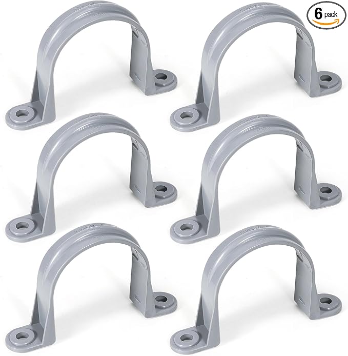 OURU 2.5 Inch PVC Pipe Straps, 2-Hole Plastic Conduit Clamp, Pipe Protection & by OURU