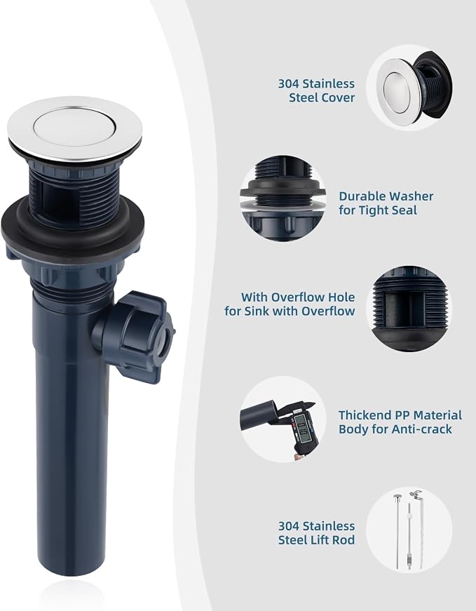 2PCS Bathroom Sink Drain Stopper - Image 2
