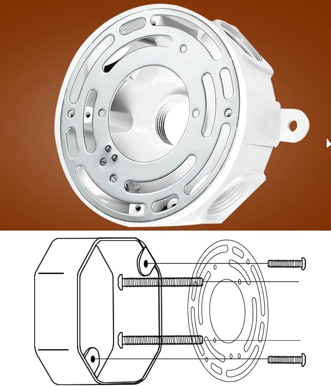 Qc 2 Pack Universal Light Fixture Mounting Bracket, 4 Inches Diameter Steel - Image 6