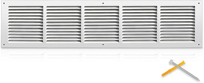 Fancat 30x6 Steel Return Air Grille, HVAC Vent Cover, 0.7cm Overall Depth by SmarterAirBetterLiving