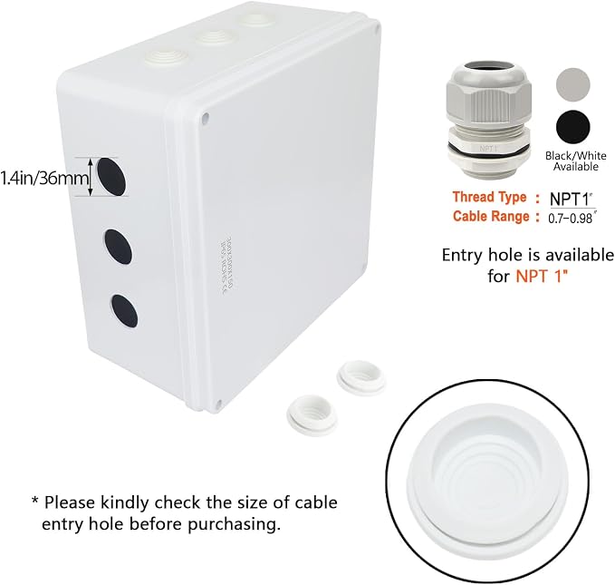 Junction Box, ABS Plastic IP65 Waterproof and Dustproof, Universal Electrical - Image 5