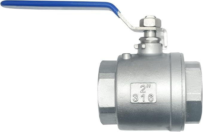 DAN SPEED 2" NPT Female 316 Stainless Steel Full Port Ball Valve Vinyl Handle - Image 4