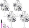 ZJDHPTY 4Set Silver Balloon Stand Table Centerpieces Party Decor | 25th Wedding by ZJDHPTY