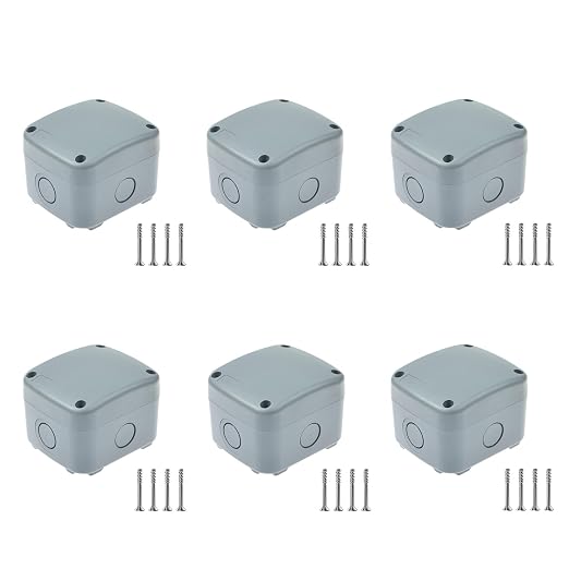 6PK Waterproof Junction Box, ABS Outdoor 3.25 x 2.75 x 2.25 inch by NineLeaf