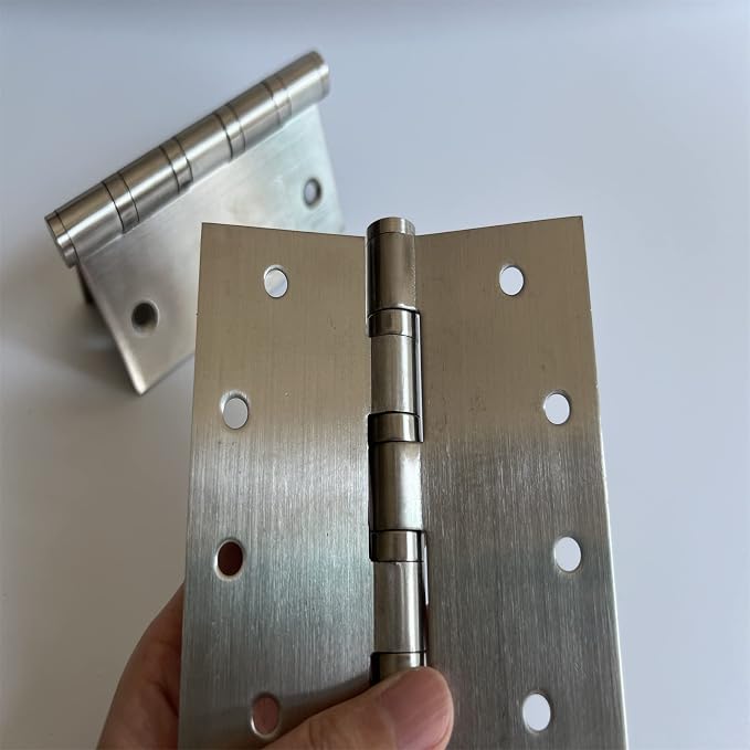 4" Silver Heavy Duty Stainless Door Hinges, 3 Pack | 4 x 4 inch ball bearing - Image 6