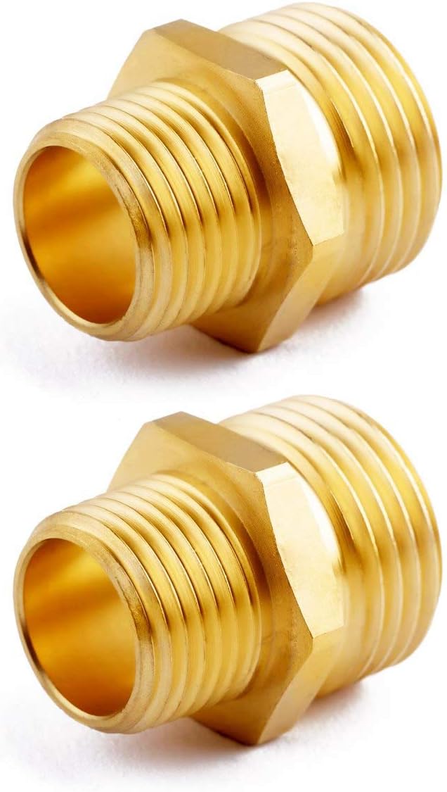 (6 Pack Lead-Free Brass Garden Hose Threaded 3/4" GHT to 1/2" NPT Fitting - Image 3