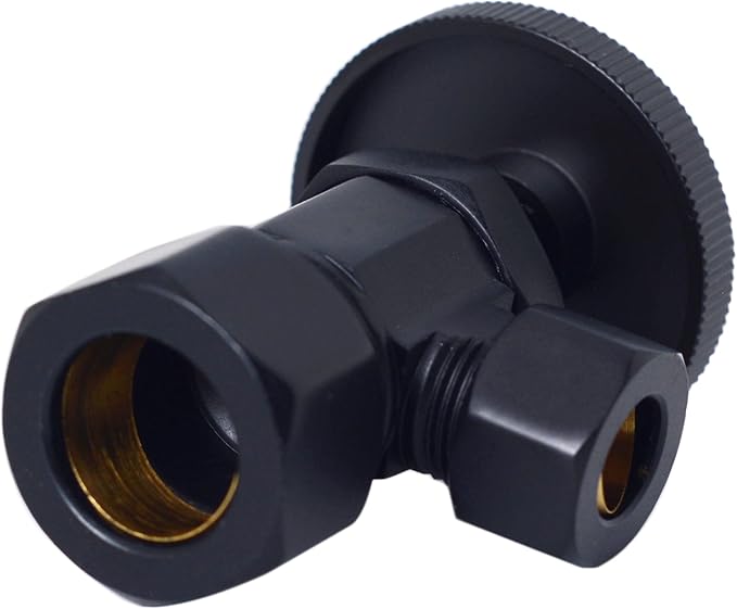Westbrass A105-62 Round Handle Angle Stop Shut Off Valve, 1/2" Copper Pipe Inlet - Image 4