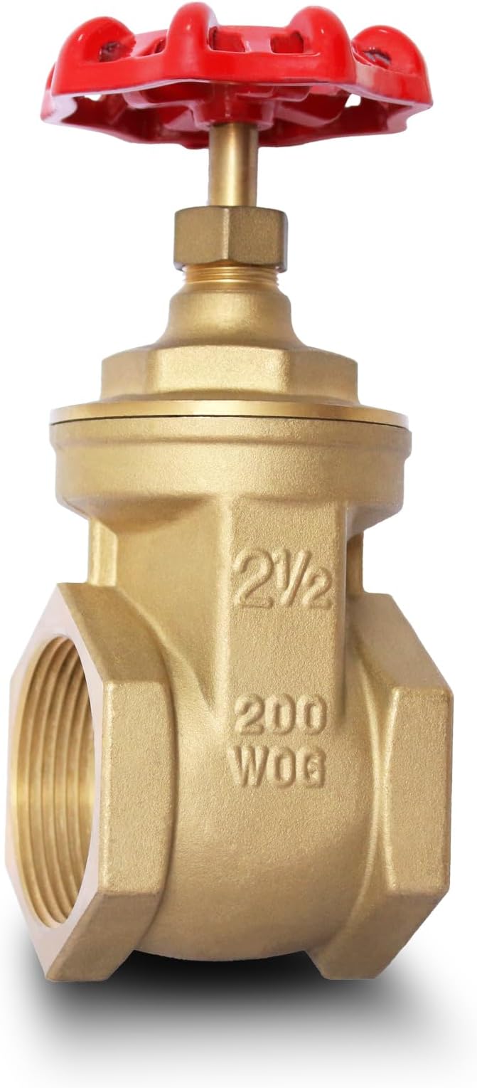 2-1/2" NPT Gate Valve, Heavy Duty Brass Female x Female Thread, DN65 | Manual by SYWUWV