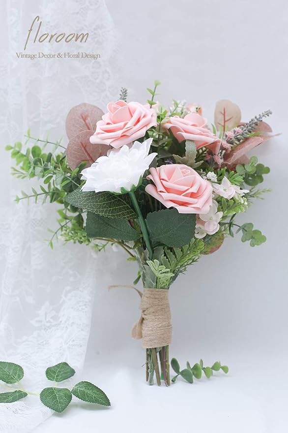 Artificial Flowers 25pcs Realistic Peach Pink Foam Fake Roses - Image 4