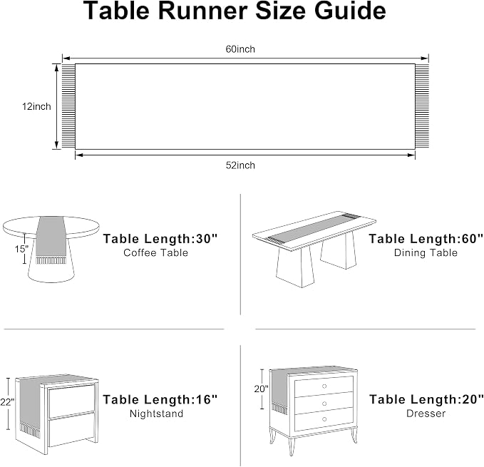Boho Table Runner with Tassels 12x60 Inch - Image 2