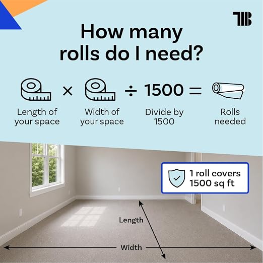 TapeManBlue Carpet Protection Film, 36 inch x 500 Foot roll, Self Adhesive - Image 8