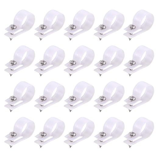 Swpeet 60 Pack White 3/4 Inch Nylon Plastic R-Type Cable Clips Clamp Kit by Swpeet
