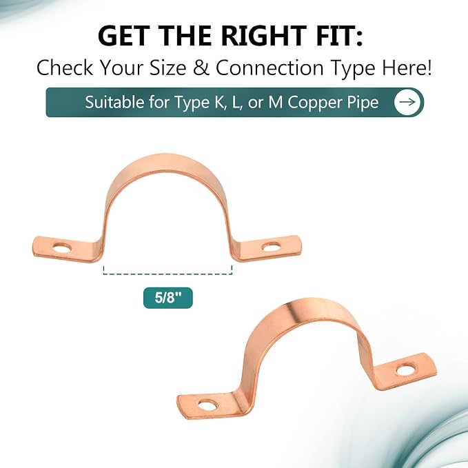 30 Pack Niikappu Copper Pipe Strap Clamp Hanger - Image 2