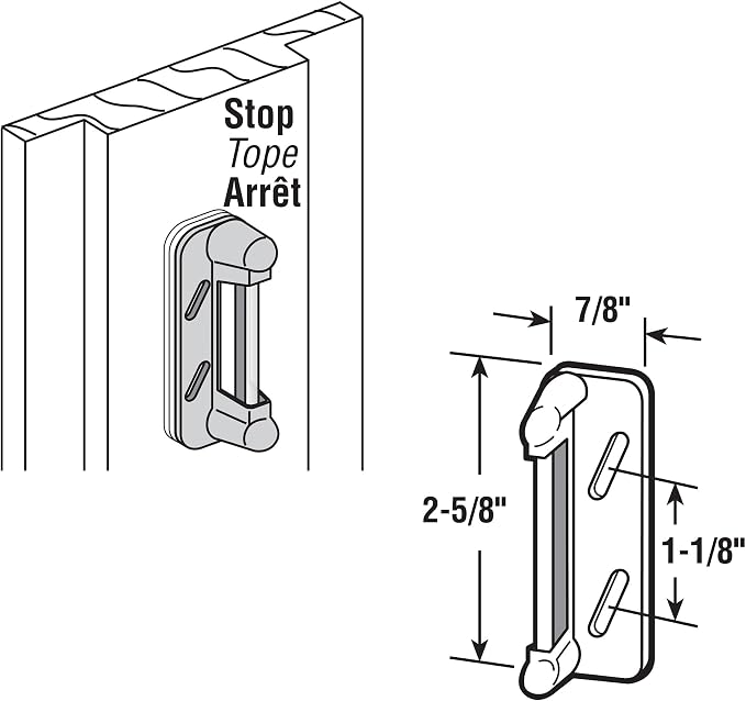 Prime-Line K 5003 Aluminum, Spring-Loaded Screen Door Strike Plate - Image 3