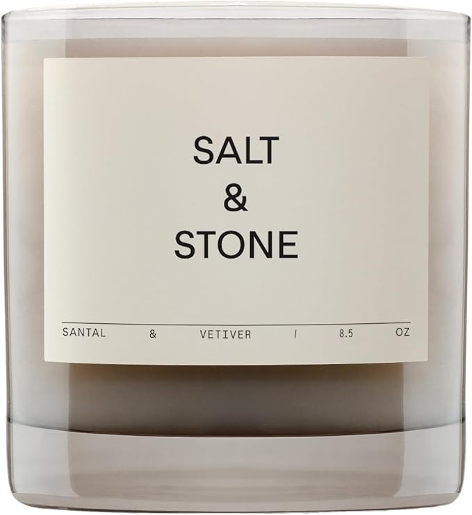 Salt & Stone Coconut & Soy Blend Scented Candle, Santal & Vetiver 8.5 oz | by SaltStone