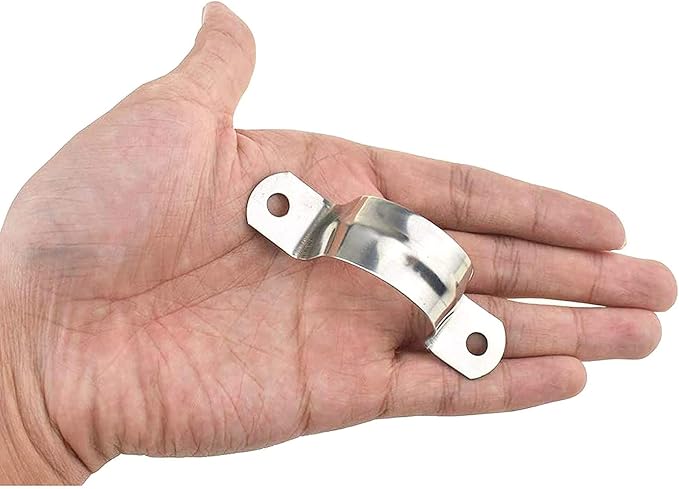 50 Pcs 1inch Rigid Pipe Strap, Two Hole Stainless Steel Strap U Bracket - Image 4
