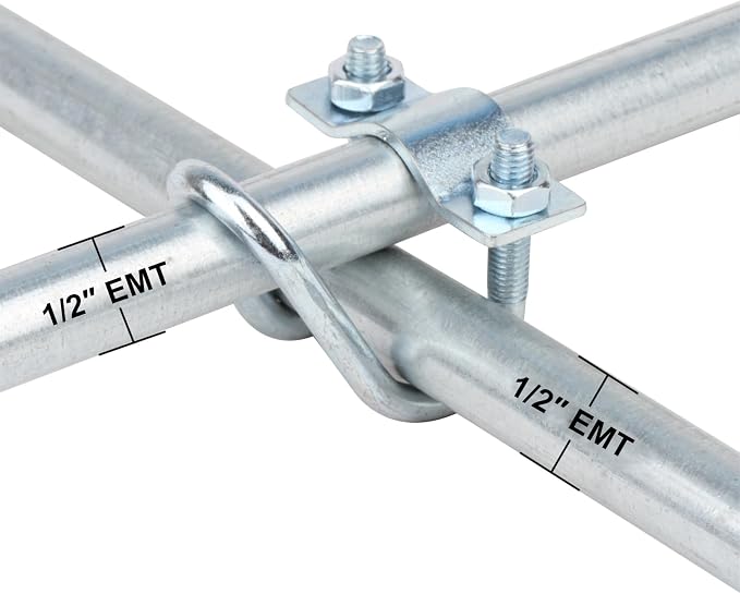 20 PCS Cross Pipe Clamp Connector Fits 1/2" EMT Conduit - Image 2