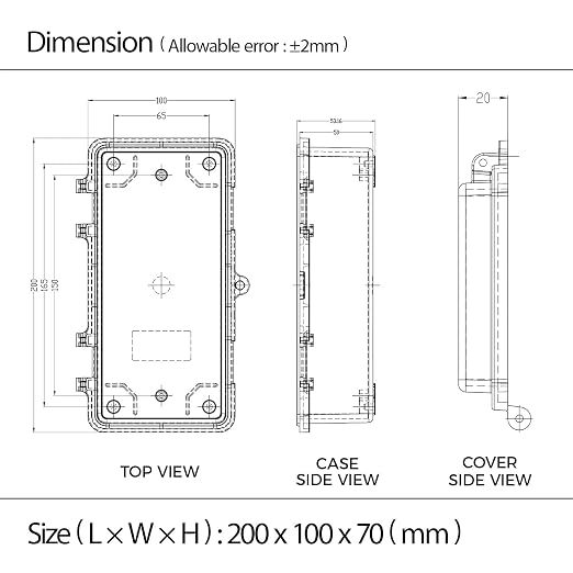 LeMotech Junction Box IP67 Waterproof Electrical Box Outdoor ABS Plastic Hinged - Image 7