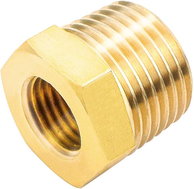 Joywayus 10Pcs Brass Reducing Hex Bushing 3/8" NPT Male to 1/4" NPT Female | - Image 3