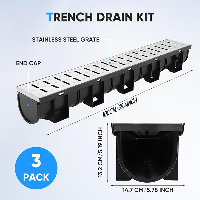 FAHKNS Trench Drain System, HDPE Channel Drainage - Image 2