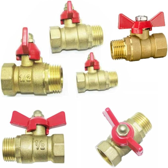 yukata 2 Pack DN25 Ball Valve Handle 6 x 10 mm Red Aluminum - Image 6