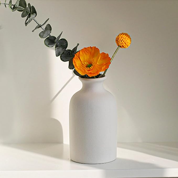 Modern White Small Ceramic Vase Set of 12 - Image 7