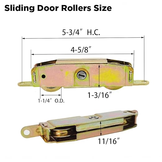 2pcs Heavy Duty Sliding Patio Door Rollers Replacements Hardware Kits, 1-1/4" - Image 3
