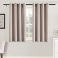 H.VERSAILTEX Grommet Natural Linen Textured Cafe Curtains 45 inch Length by HVERSAILTEX