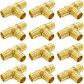 Hooshing 12PCS 3/4" Pex Tee Fittings, Brass Barb Crimp Fitting by Hooshing