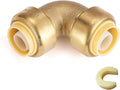 50PC HeSun 1/2" x 1/2" Push-fit 90 Degree Elbow | Brass Push-to-Connect by HeSun