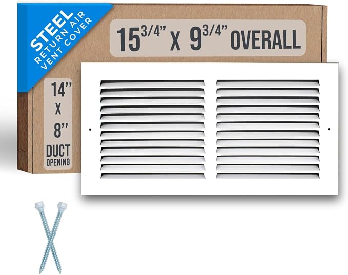 Handua 14"W x 8"H Steel Return Air Grille Vent Cover Grill by Handua