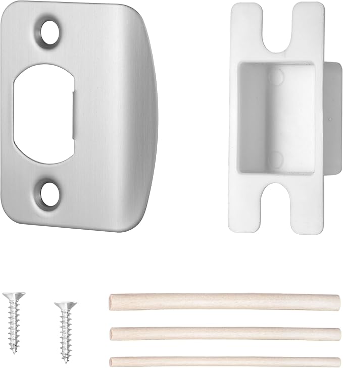 Door Strike Plate for Interior Doors, Brushed Nickel, 1 Pack | 2-1/4"x1-3/4" by Newlaking