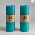 MOZEAL 3" x 8" Hand-Poured Unscented Large Candle, Smokeless Rustic Pillar by MOZEAL