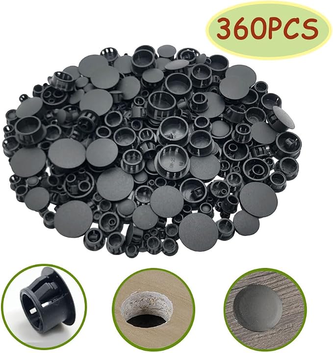 360 PCS 9 Sizes Plastic Hole Plugs Flush Type Hole Plugs Snap in Locking Hole - Image 2