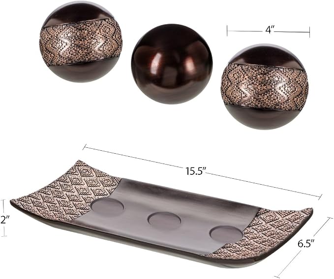 Creative Scents Dublin Brown Tray and Ball Set - Image 3