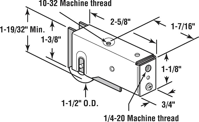 Prime-Line D 1831 1-1/2 In. Steel Ball Bearing Sliding Door Roller Assembly - Image 2