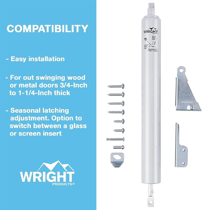 Wright Products Standard Duty Pneumatic Screen & Storm Door Closer – Adjustable - Image 4