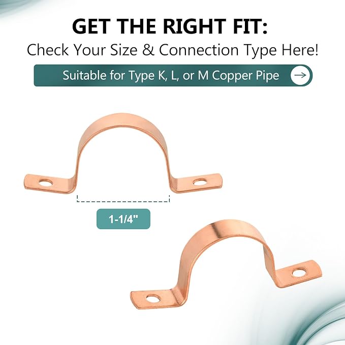 50 Pack Niikappu Copper Pipe Strap Clamp Hanger - Image 2