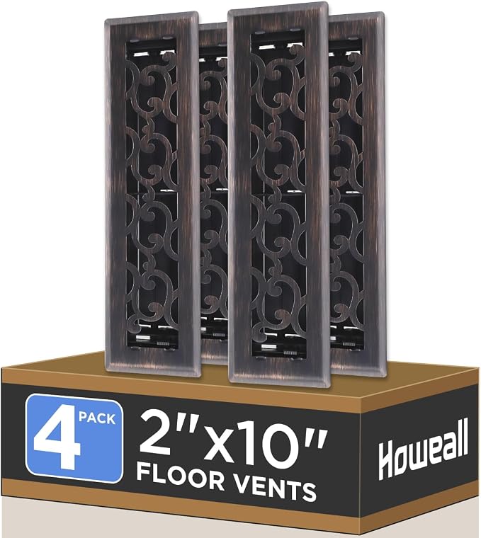 Howeall 2x10 Inches 4 Pack Heavy Duty Walkable Floor Register by Howeall