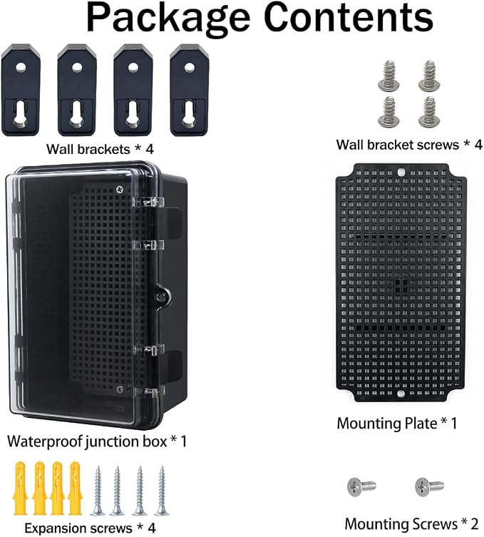 Junction Box, Hinged Black Clear Cover IP67 Waterproof ABS Project Box - Image 6