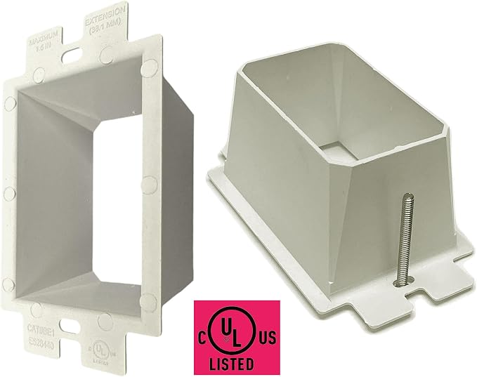 iMBAPrice 1-Gang Outlet Box Extender BE1, Non-Metallic Electrical Box Extension - Image 6