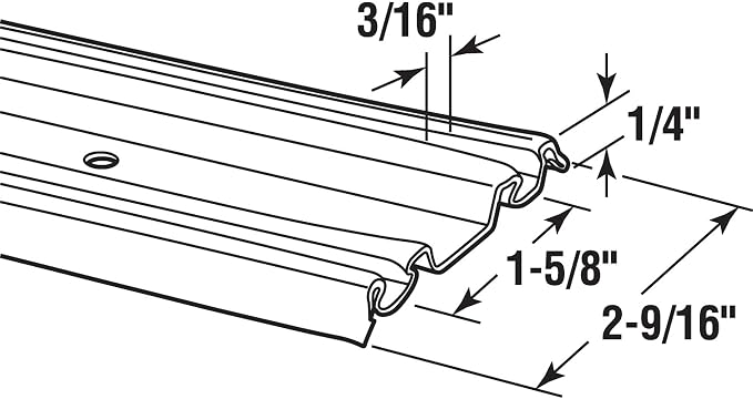 Prime-Line N 6877 By-Pass Mirror Door Bottom Track, 72 in, Roll-Formed Steel - Image 2