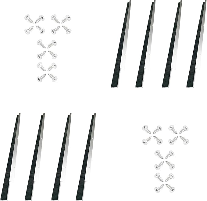 8 Sets Retsun Garage Door Brush Seal, 1 1/2" x 39.37" | Door Brush Sweep by HOME