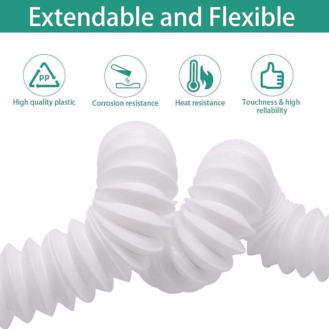 Sink Drain Pipe Kit, Flexible 1-1/2 Inch P Trap Kitchen Sink Plumbing Kit - Image 4
