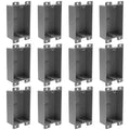 HXH 1-Gang PVC Old Work Electrical Outlet Box Shallow Pack of 12 | Grey 8 Cubic by HUIXHAO