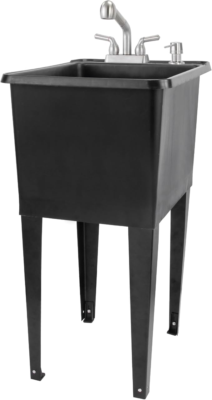 Space Saver Utility Sink by JS Jackson Supplies, Pull-Out Faucet, Soap Dispenser by JSJACKSONSUPPLIES