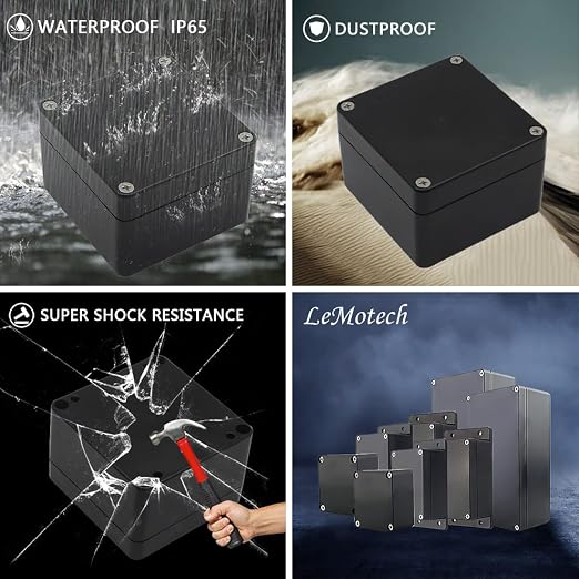 ABS Plastic Electrical Project Case Power Junction Box, Project Box Black - Image 7