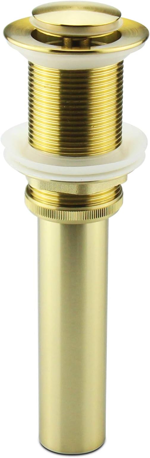 Bathroom Sink Pop Up Drain Without Overflow, Small Cap, Brushed Gold by ALLWIN-HOUSEWARE